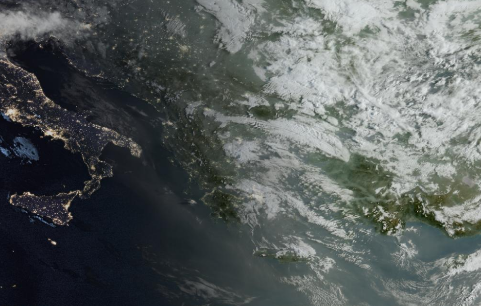 Τελευταία δορυφορική εικόνα νεφοκάλυψης