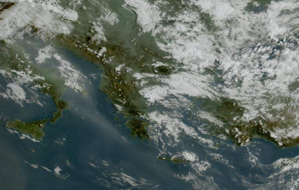 Τελευταία δορυφορική εικόνα νεφοκάλυψης