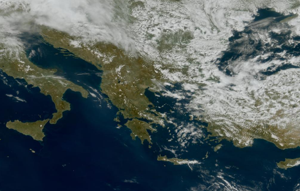 Τελευταία δορυφορική εικόνα νεφοκάλυψης