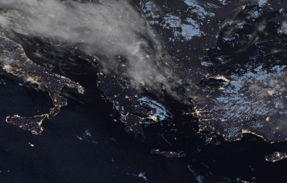 Τελευταία δορυφορική εικόνα νεφοκάλυψης