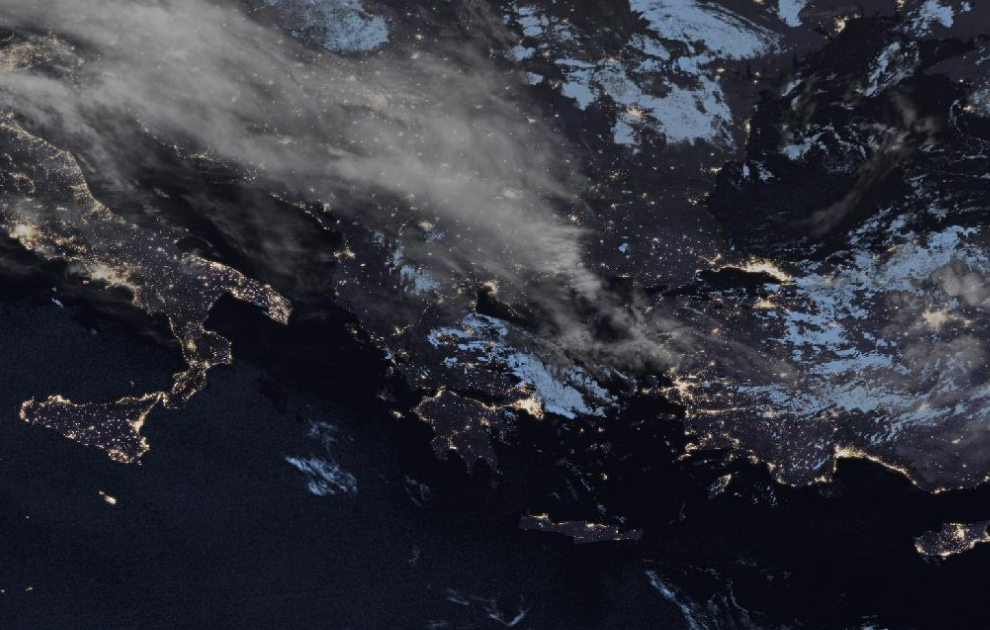 Τελευταία δορυφορική εικόνα νεφοκάλυψης