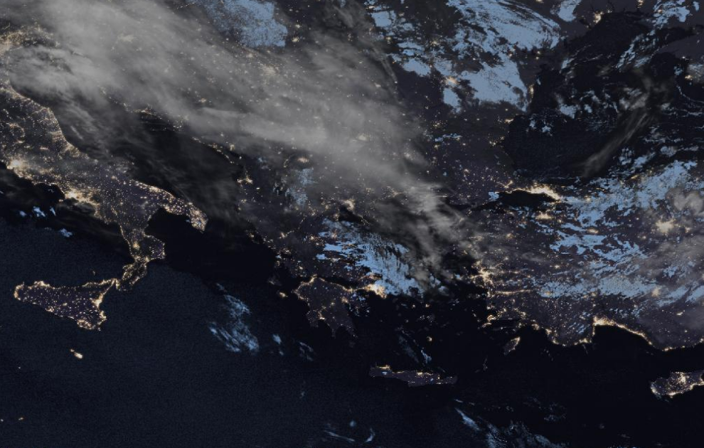 Τελευταία δορυφορική εικόνα νεφοκάλυψης