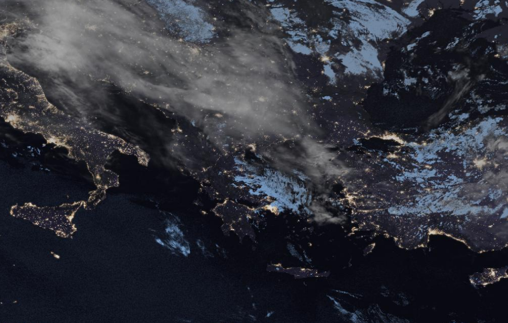 Τελευταία δορυφορική εικόνα νεφοκάλυψης