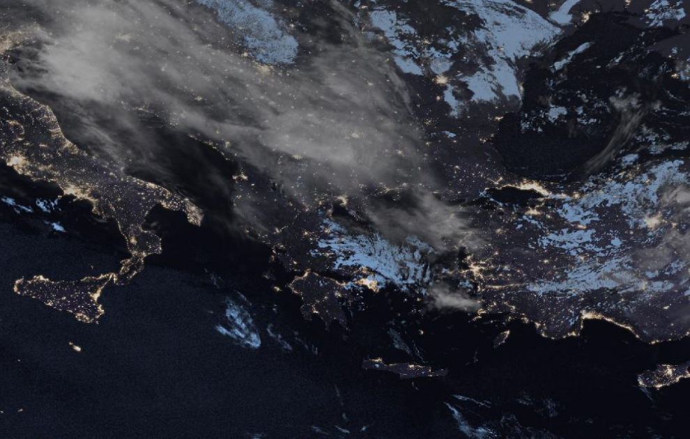 Τελευταία δορυφορική εικόνα νεφοκάλυψης