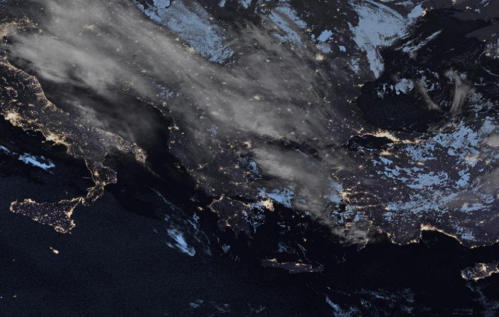 Τελευταία δορυφορική εικόνα νεφοκάλυψης