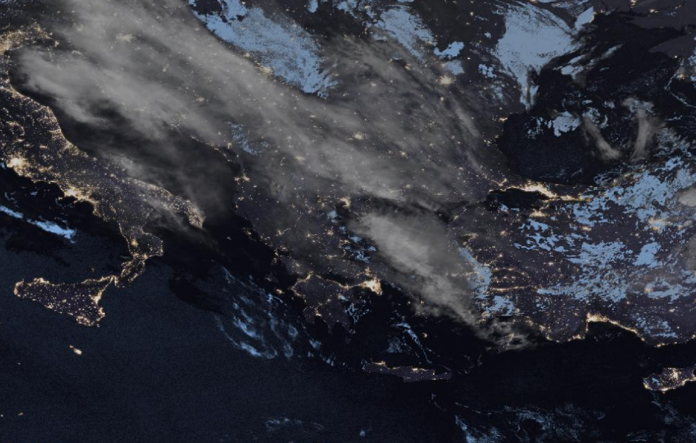 Τελευταία δορυφορική εικόνα νεφοκάλυψης