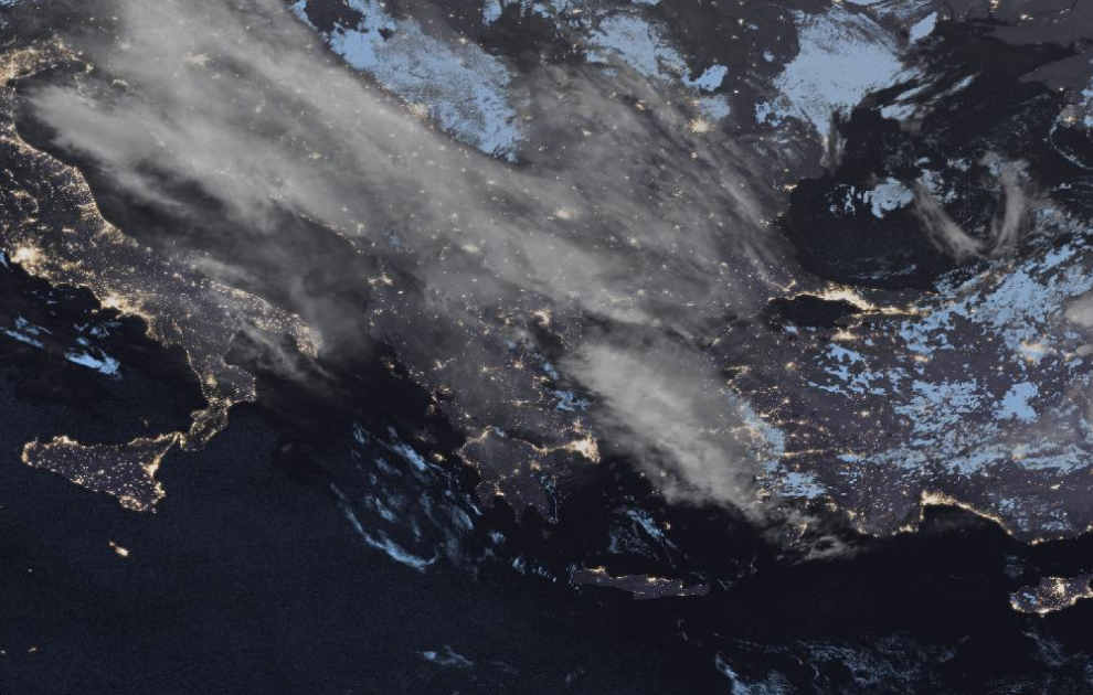 Τελευταία δορυφορική εικόνα νεφοκάλυψης