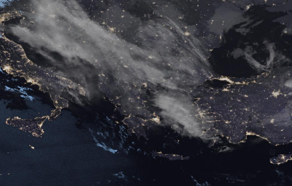 Τελευταία δορυφορική εικόνα νεφοκάλυψης