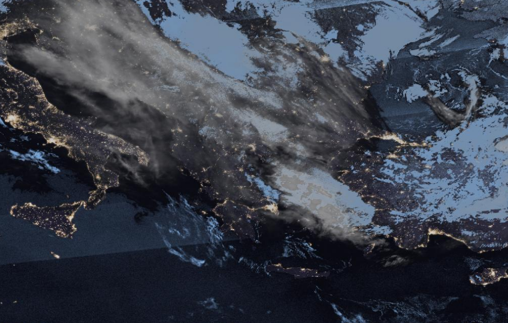 Τελευταία δορυφορική εικόνα νεφοκάλυψης