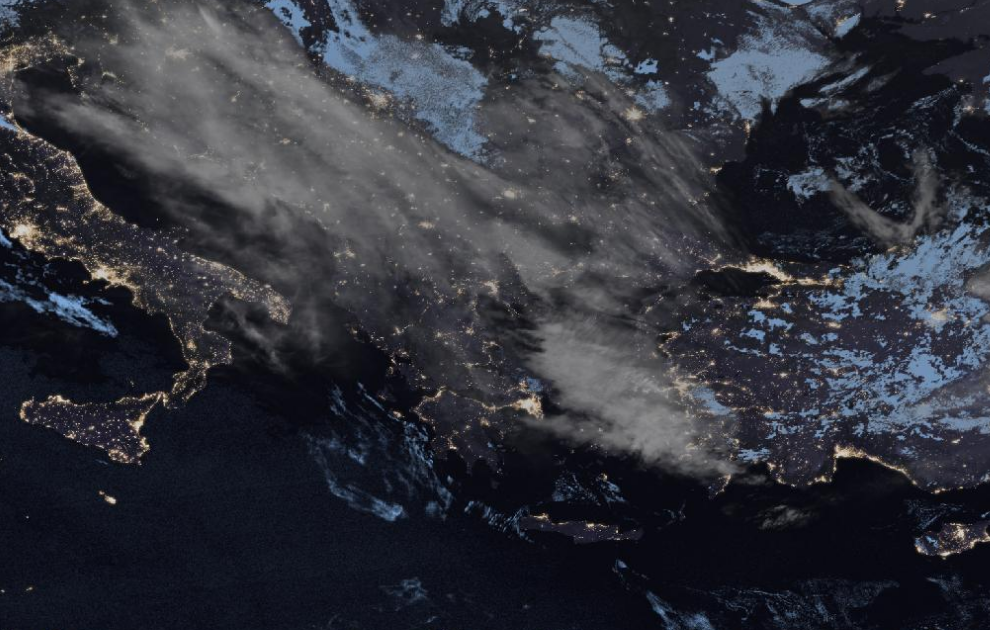 Τελευταία δορυφορική εικόνα νεφοκάλυψης