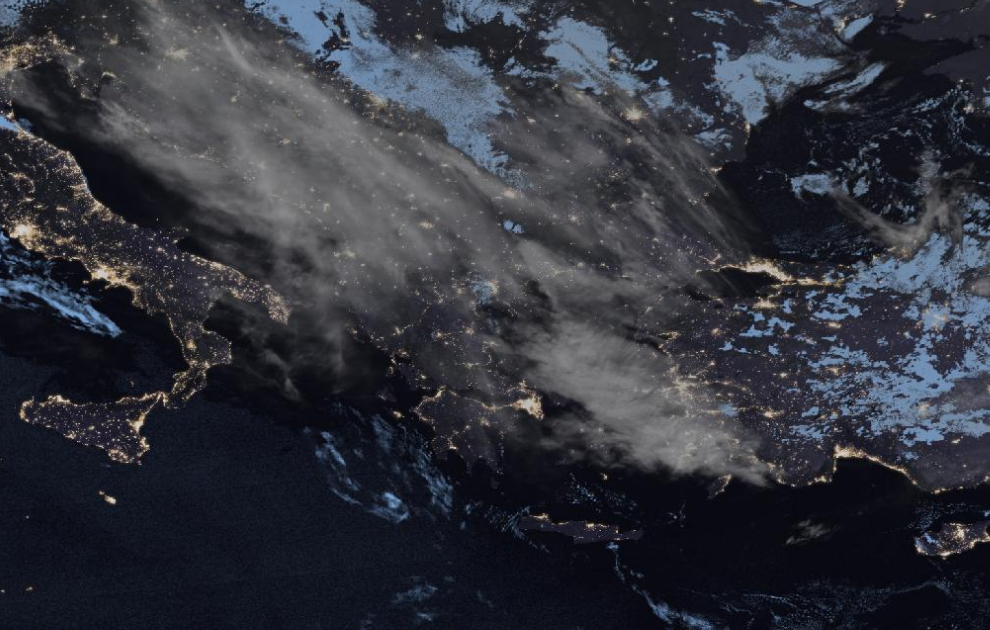 Τελευταία δορυφορική εικόνα νεφοκάλυψης