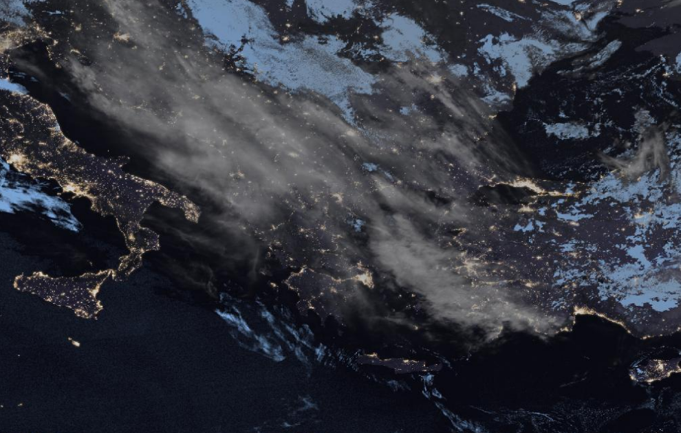 Τελευταία δορυφορική εικόνα νεφοκάλυψης