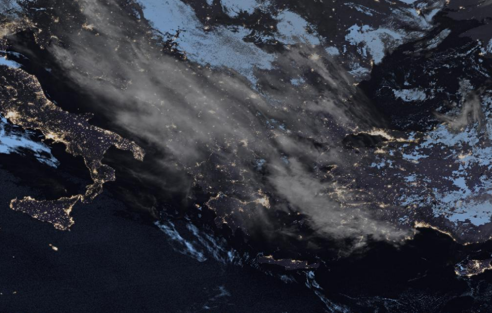 Τελευταία δορυφορική εικόνα νεφοκάλυψης