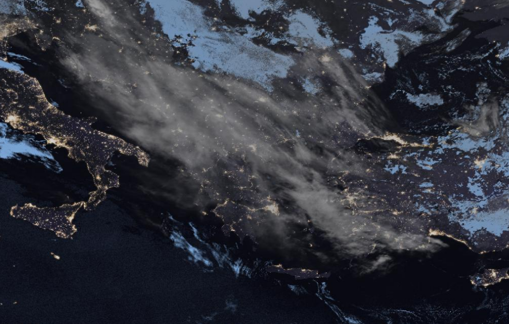 Τελευταία δορυφορική εικόνα νεφοκάλυψης