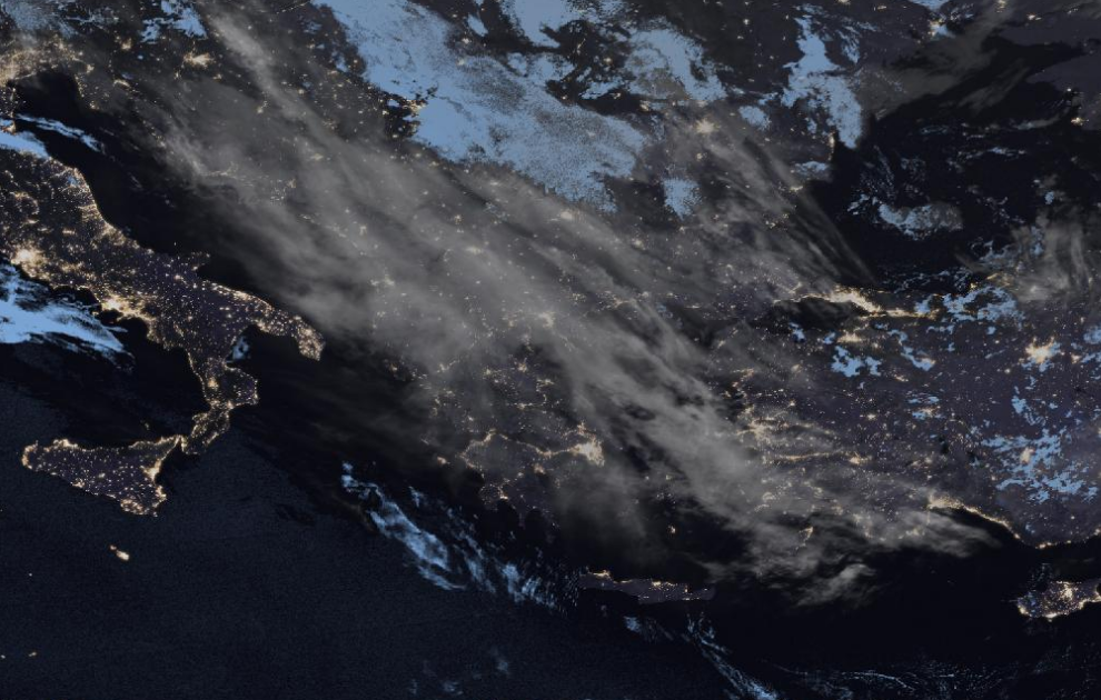 Τελευταία δορυφορική εικόνα νεφοκάλυψης