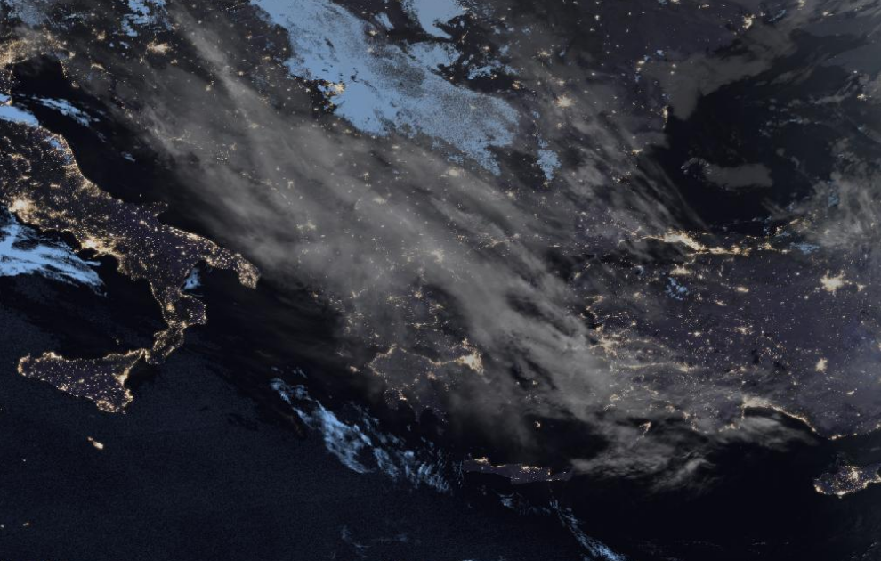 Τελευταία δορυφορική εικόνα νεφοκάλυψης