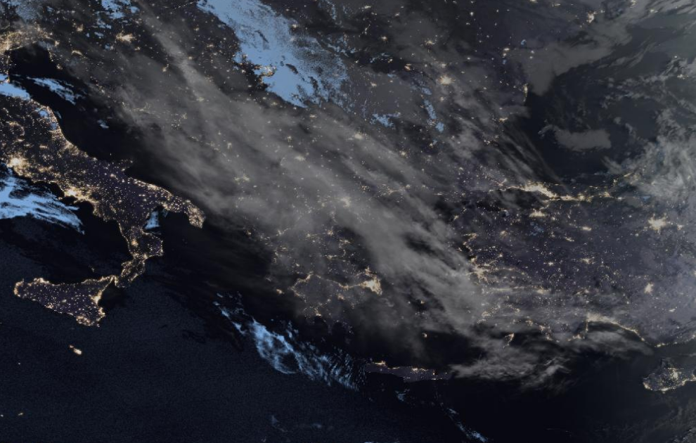 Τελευταία δορυφορική εικόνα νεφοκάλυψης