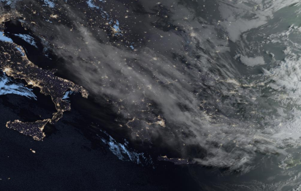 Τελευταία δορυφορική εικόνα νεφοκάλυψης