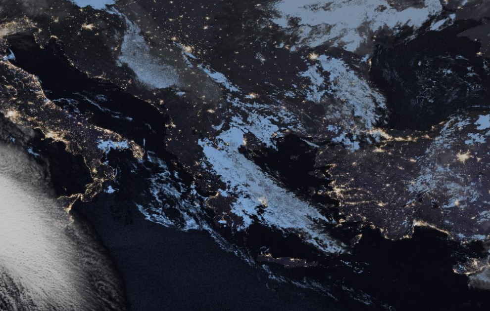 Τελευταία δορυφορική εικόνα νεφοκάλυψης