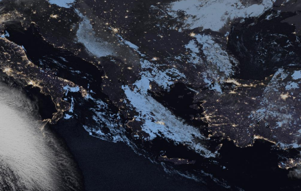 Τελευταία δορυφορική εικόνα νεφοκάλυψης