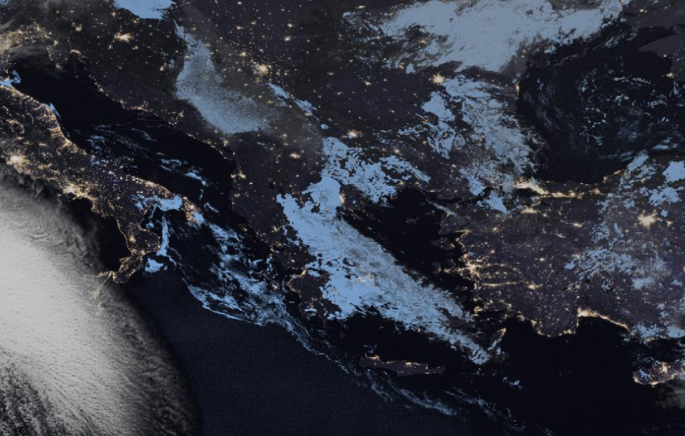 Τελευταία δορυφορική εικόνα νεφοκάλυψης