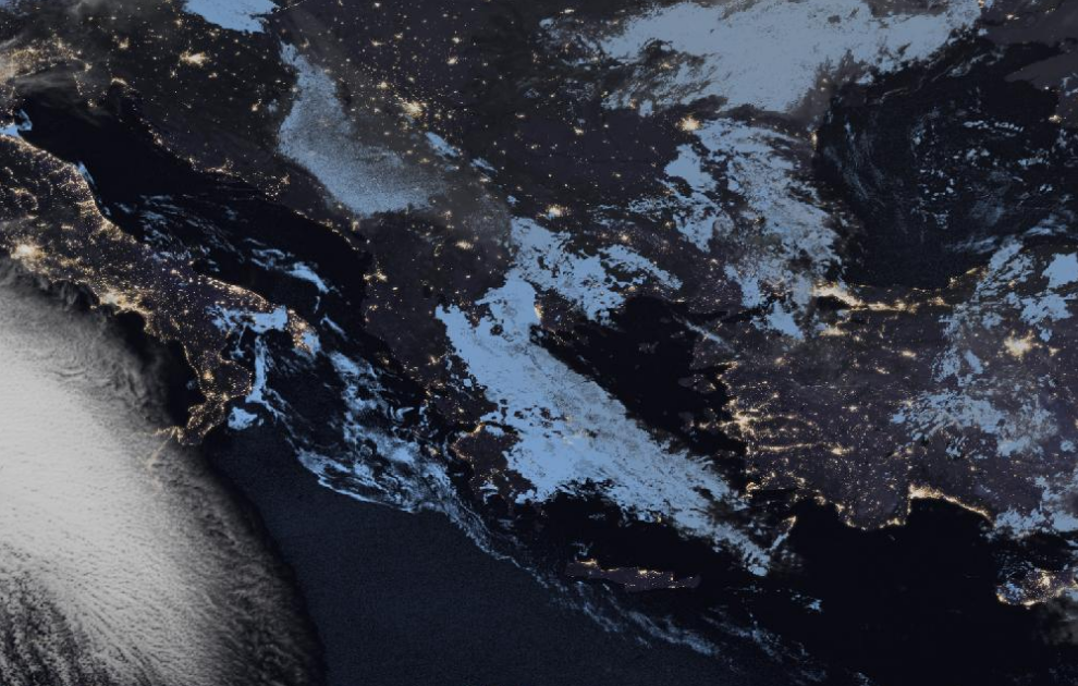 Τελευταία δορυφορική εικόνα νεφοκάλυψης