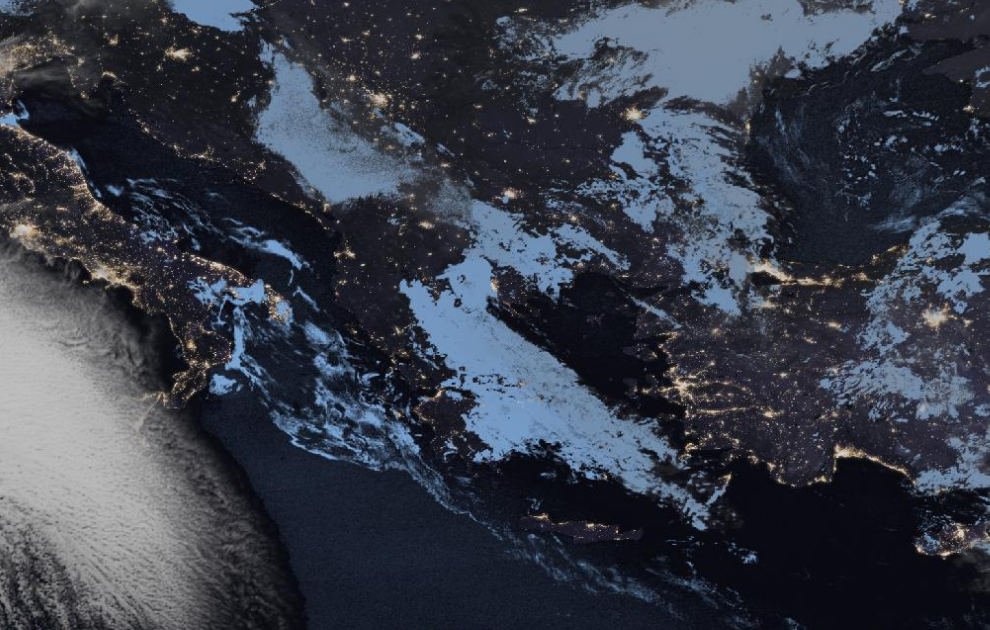 Τελευταία δορυφορική εικόνα νεφοκάλυψης