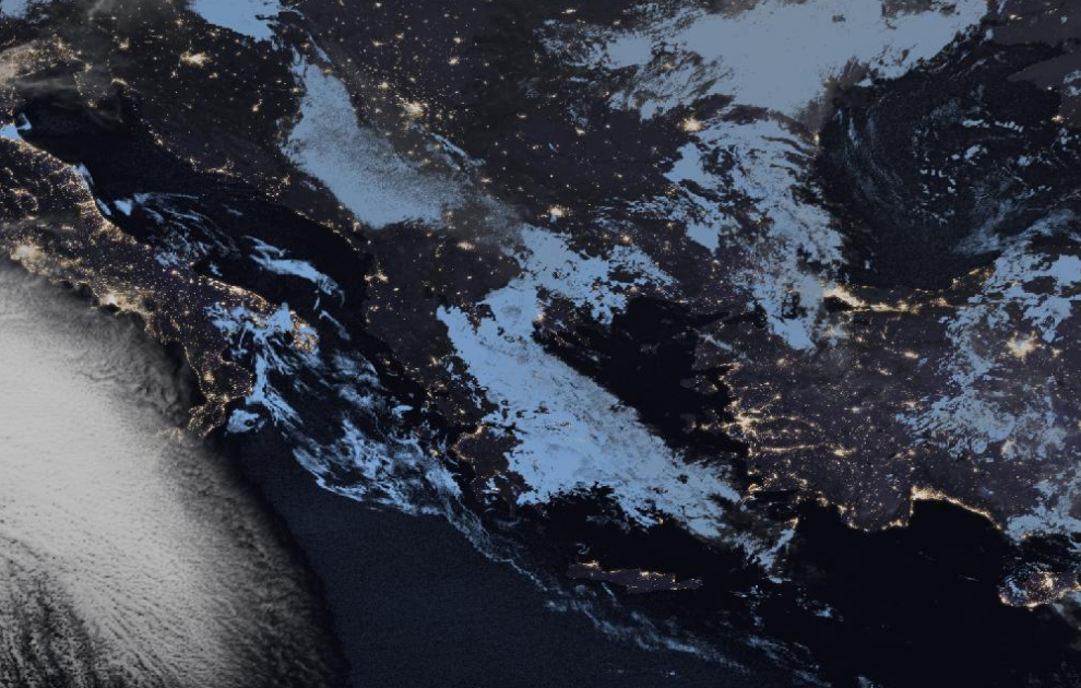 Τελευταία δορυφορική εικόνα νεφοκάλυψης