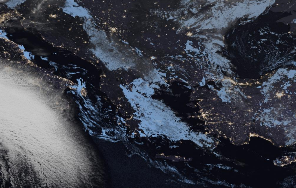 Τελευταία δορυφορική εικόνα νεφοκάλυψης