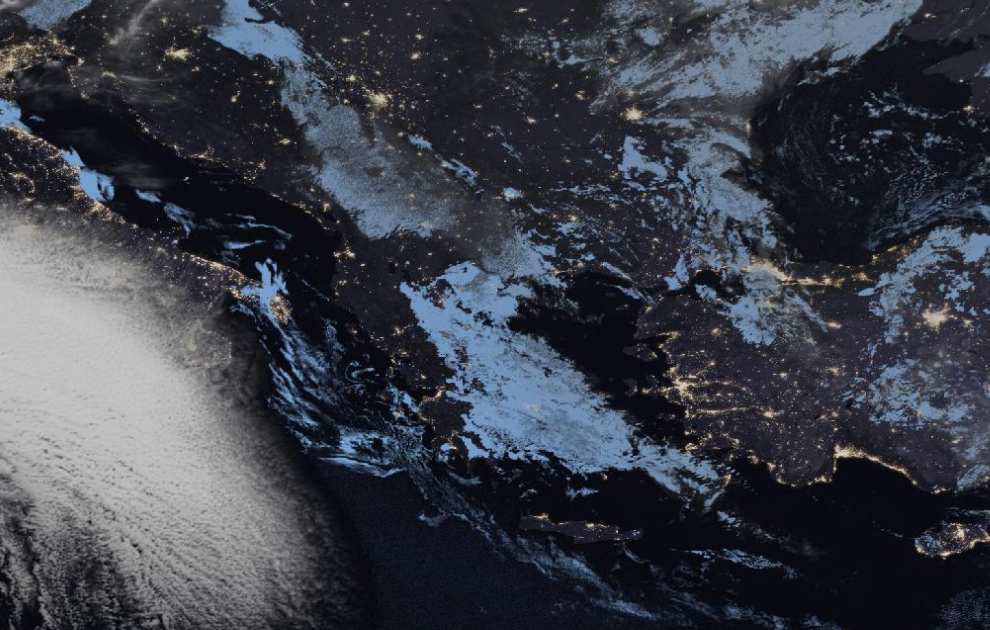 Τελευταία δορυφορική εικόνα νεφοκάλυψης