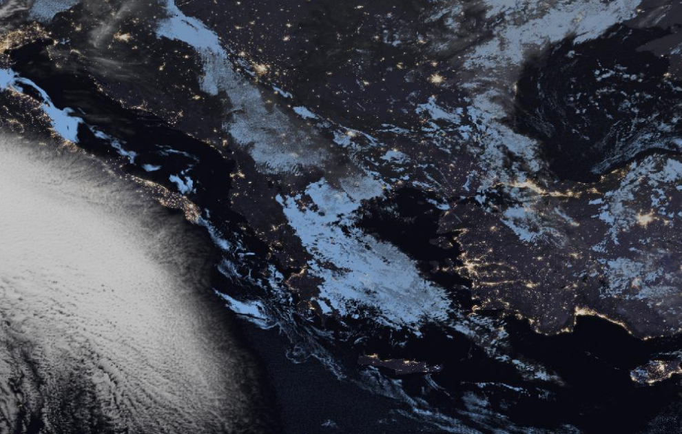 Τελευταία δορυφορική εικόνα νεφοκάλυψης