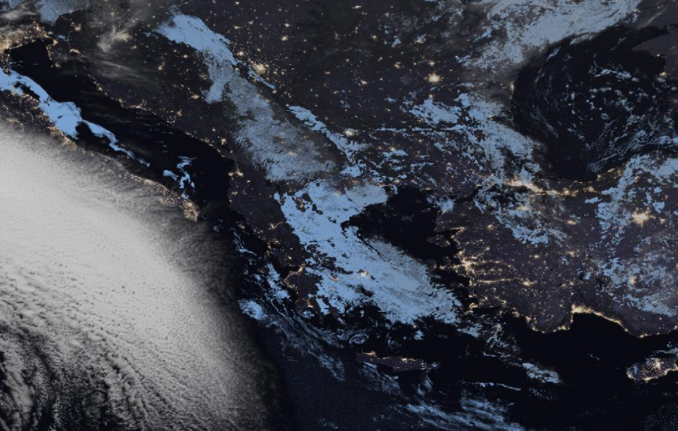 Τελευταία δορυφορική εικόνα νεφοκάλυψης