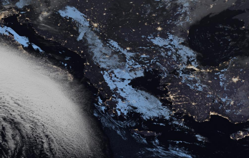 Τελευταία δορυφορική εικόνα νεφοκάλυψης