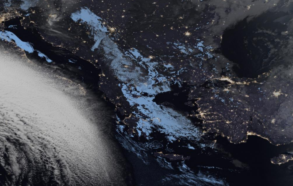 Τελευταία δορυφορική εικόνα νεφοκάλυψης