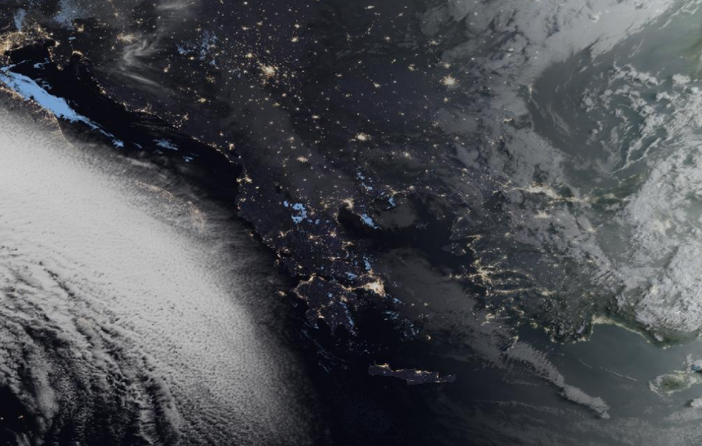 Τελευταία δορυφορική εικόνα νεφοκάλυψης