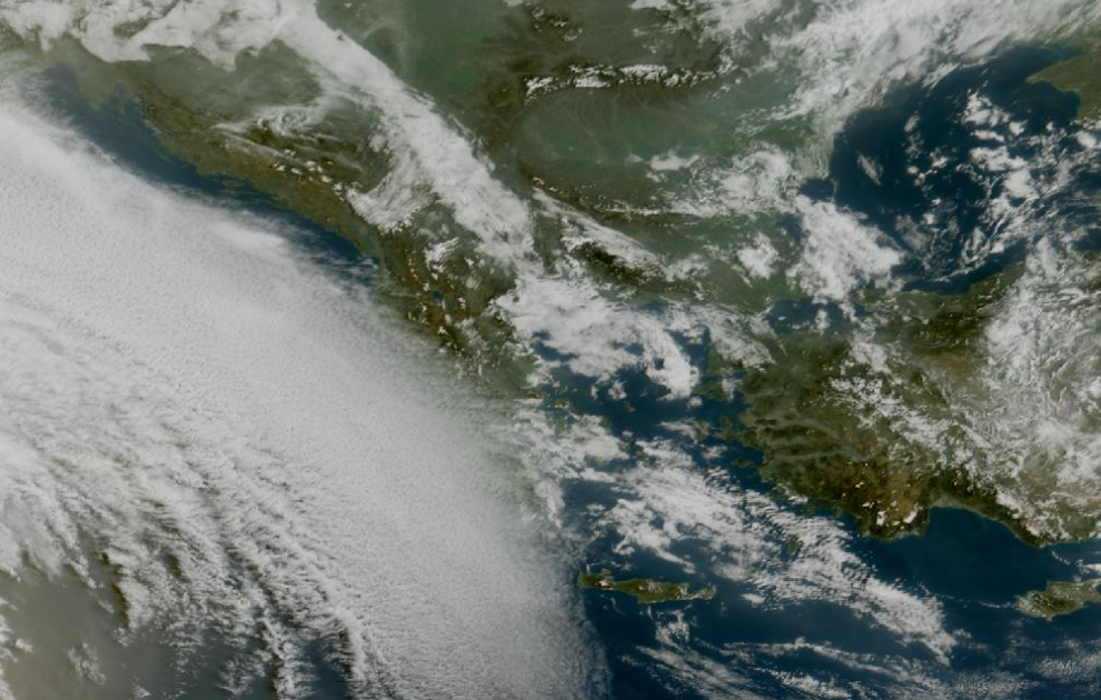 Τελευταία δορυφορική εικόνα νεφοκάλυψης