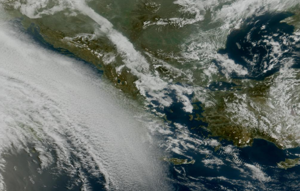 Τελευταία δορυφορική εικόνα νεφοκάλυψης