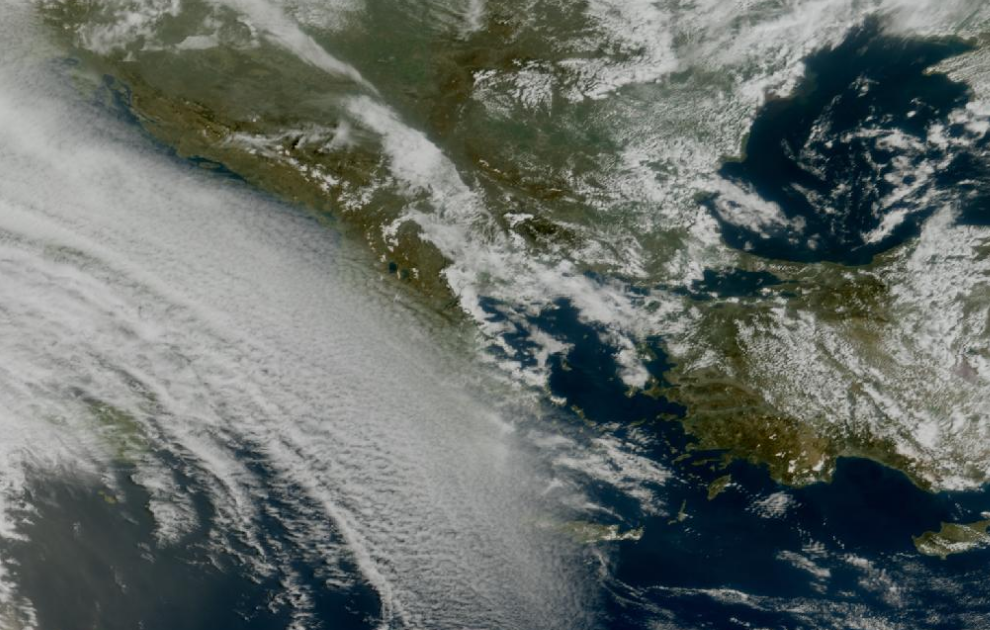 Τελευταία δορυφορική εικόνα νεφοκάλυψης