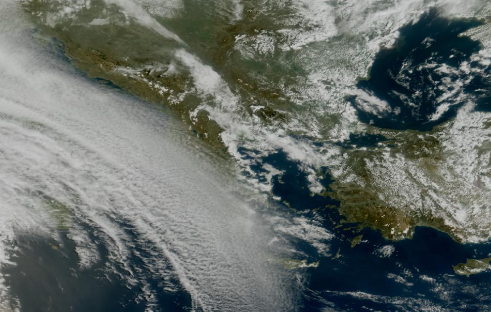 Τελευταία δορυφορική εικόνα νεφοκάλυψης