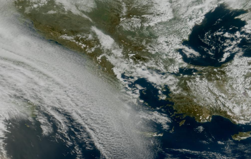 Τελευταία δορυφορική εικόνα νεφοκάλυψης