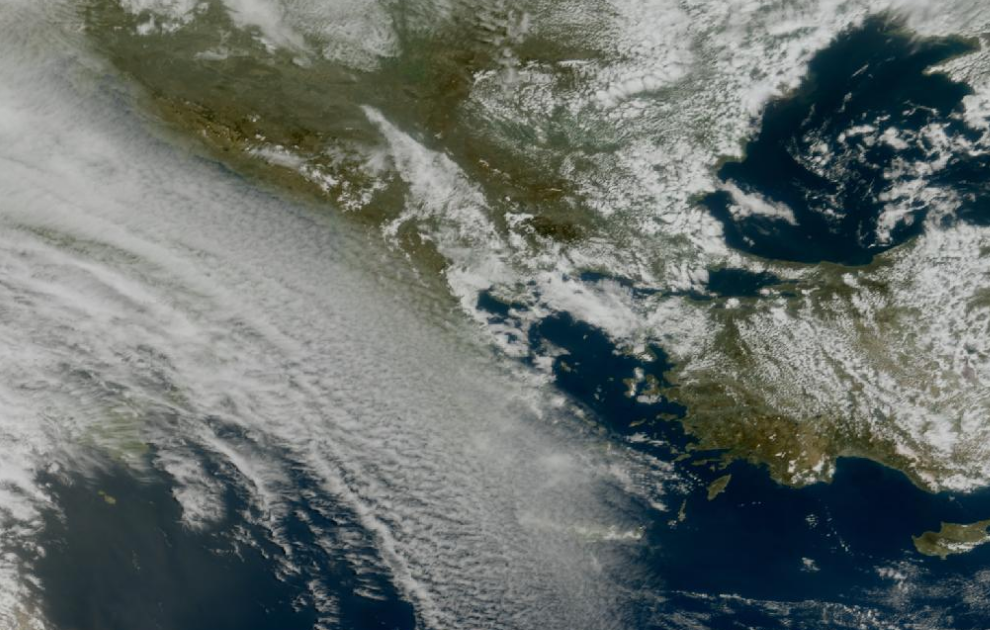 Τελευταία δορυφορική εικόνα νεφοκάλυψης