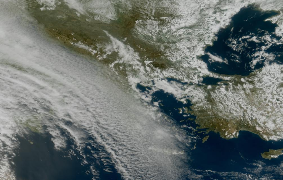 Τελευταία δορυφορική εικόνα νεφοκάλυψης