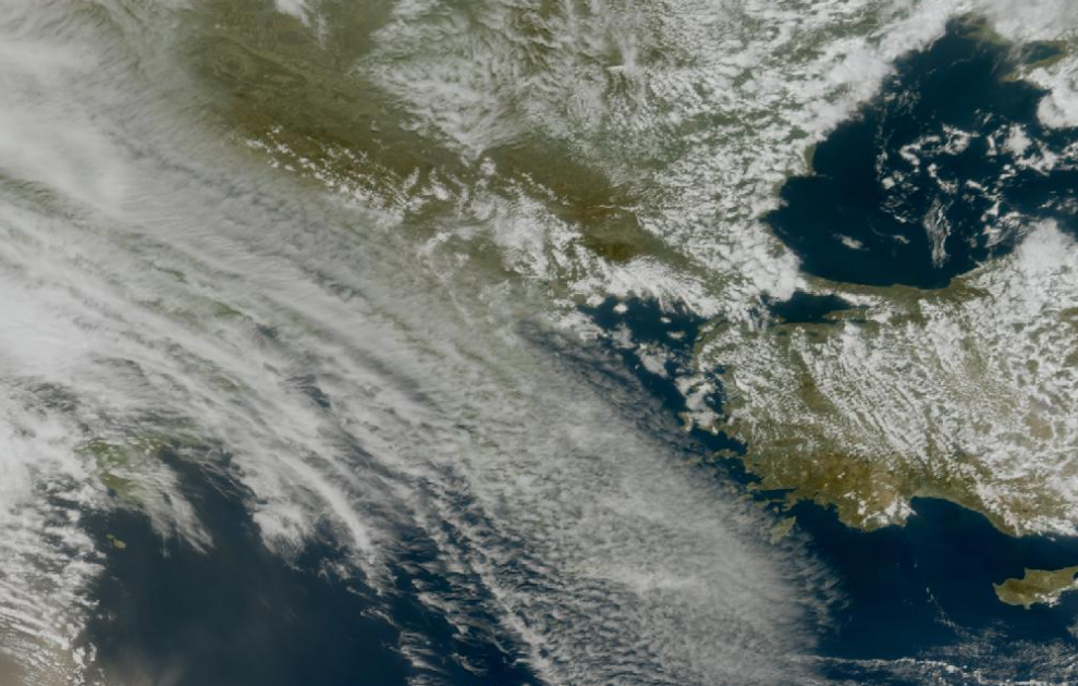 Τελευταία δορυφορική εικόνα νεφοκάλυψης