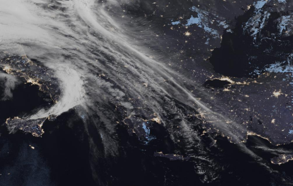 Τελευταία δορυφορική εικόνα νεφοκάλυψης