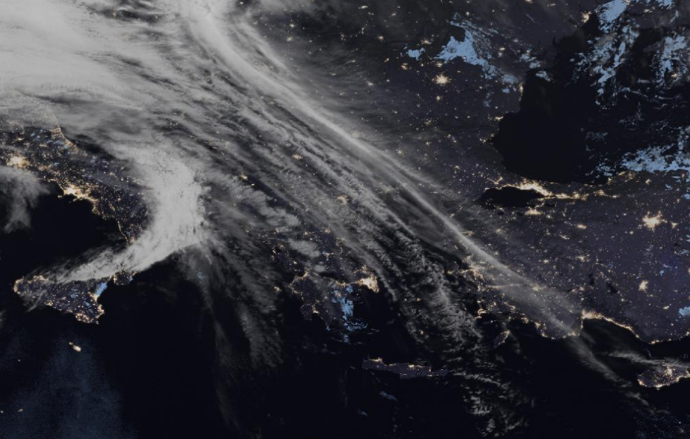 Τελευταία δορυφορική εικόνα νεφοκάλυψης