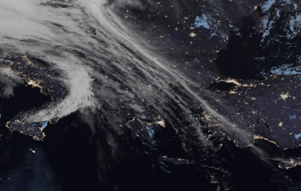 Τελευταία δορυφορική εικόνα νεφοκάλυψης