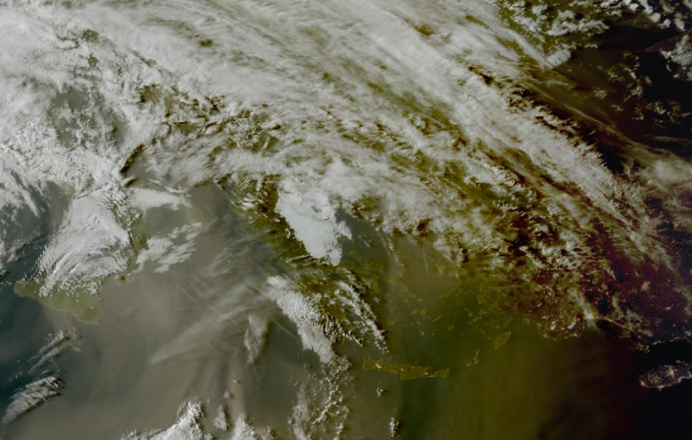 Τελευταία δορυφορική εικόνα νεφοκάλυψης