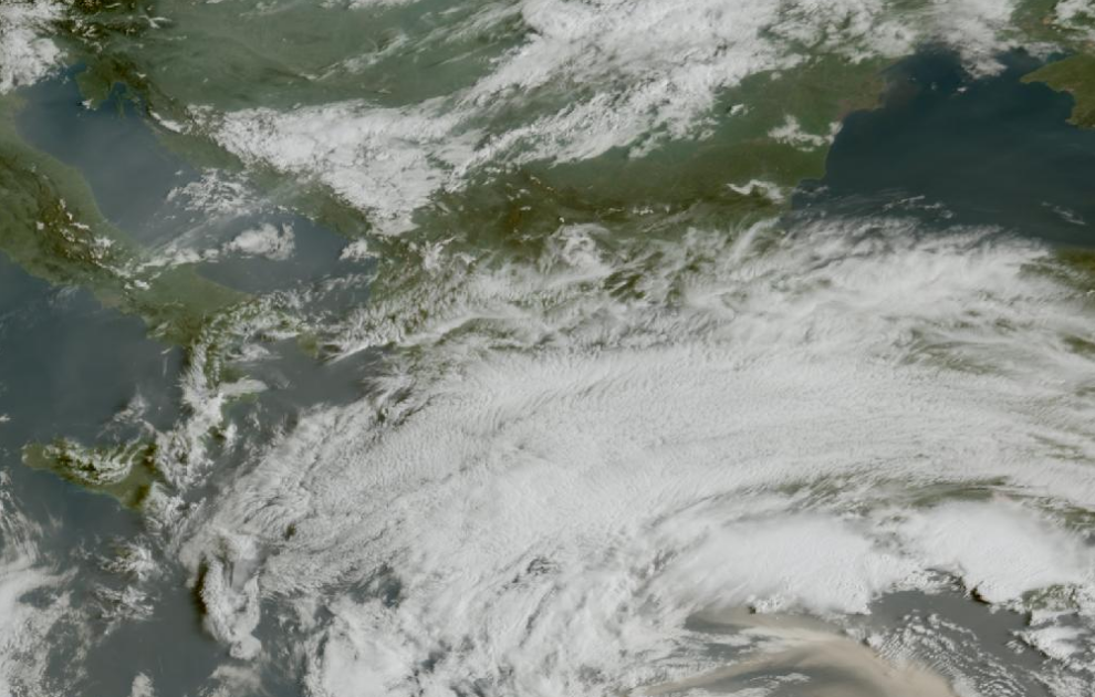 Τελευταία δορυφορική εικόνα νεφοκάλυψης