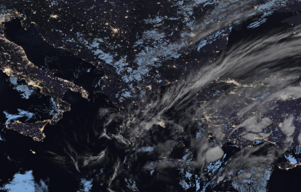 Τελευταία δορυφορική εικόνα νεφοκάλυψης