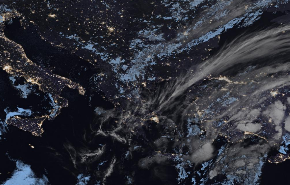 Τελευταία δορυφορική εικόνα νεφοκάλυψης